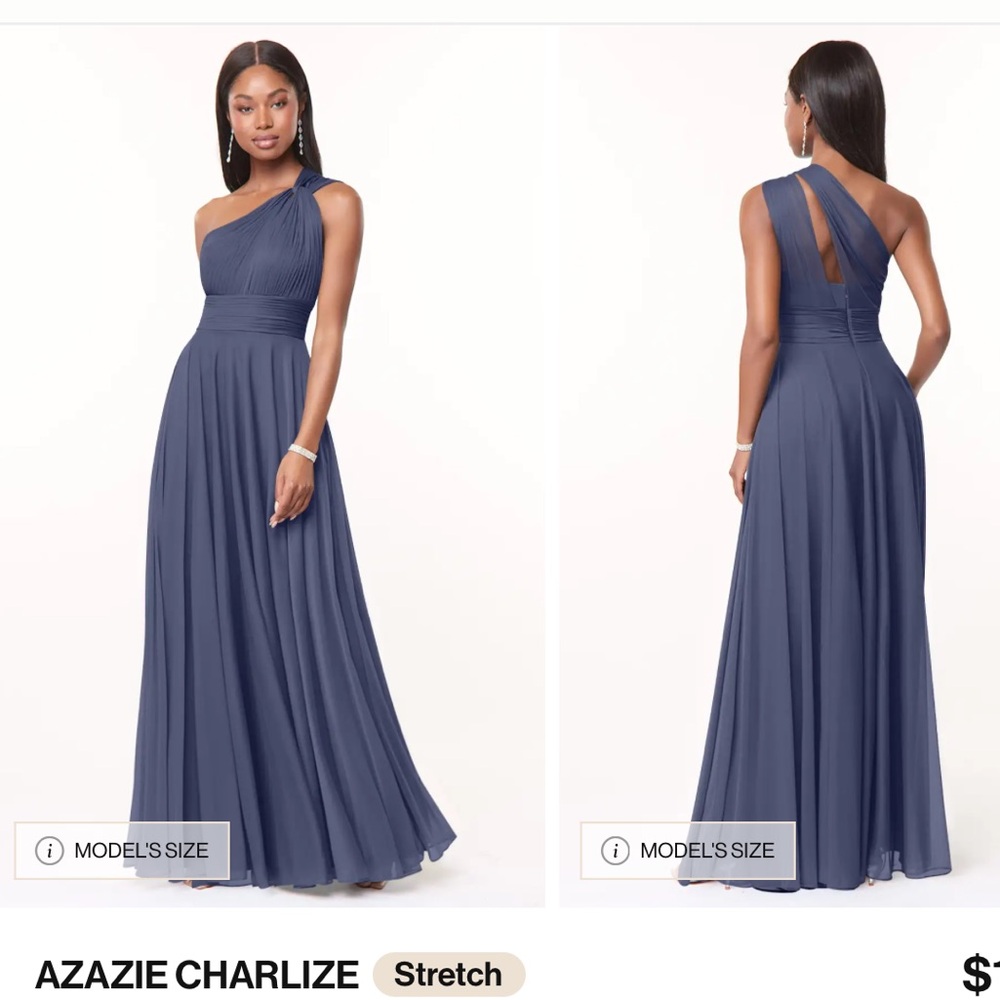 Azazie Charlize One Shoulder Dress in Stormy Blue